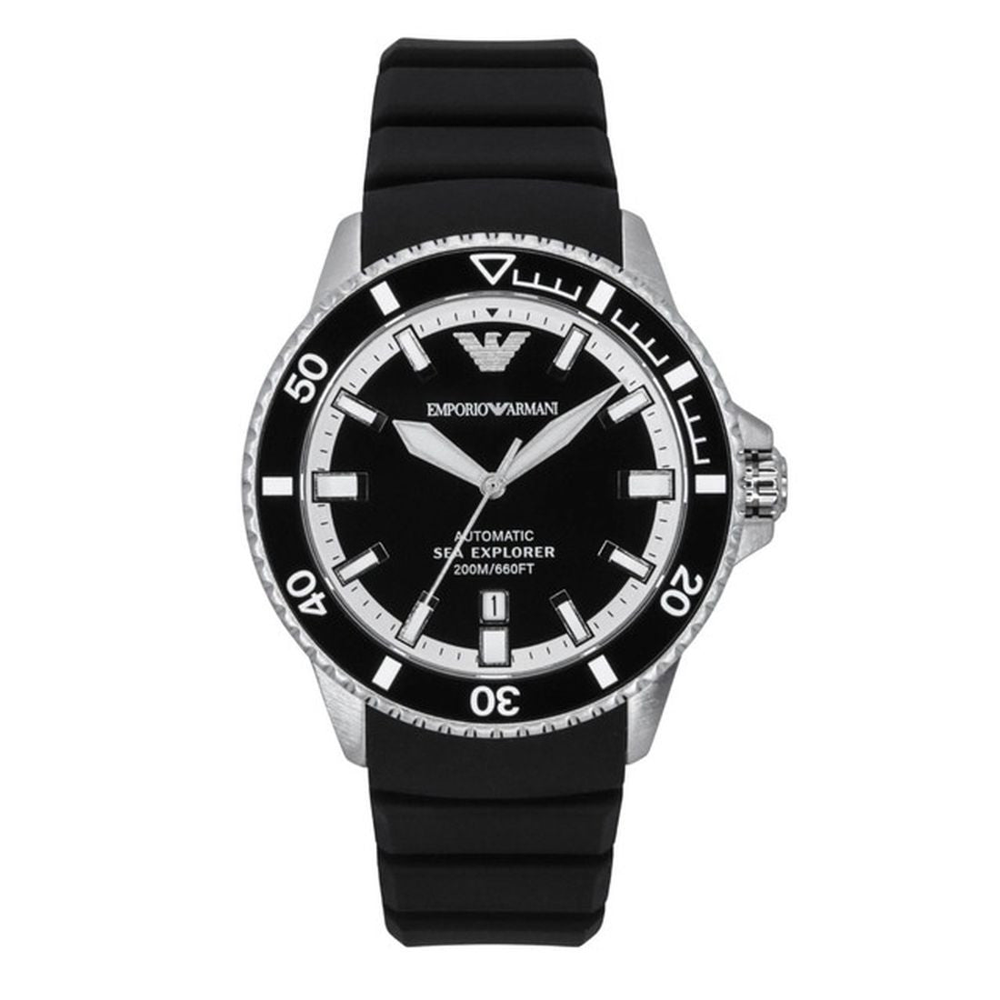 Emporio Armani Sea Explorer Men's Black Strap Automatic Watch - AR60078