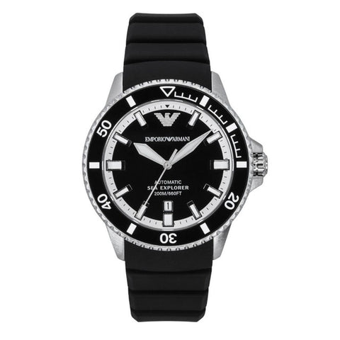 Emporio Armani Sea Explorer Men's Black Strap Automatic Watch - AR60078