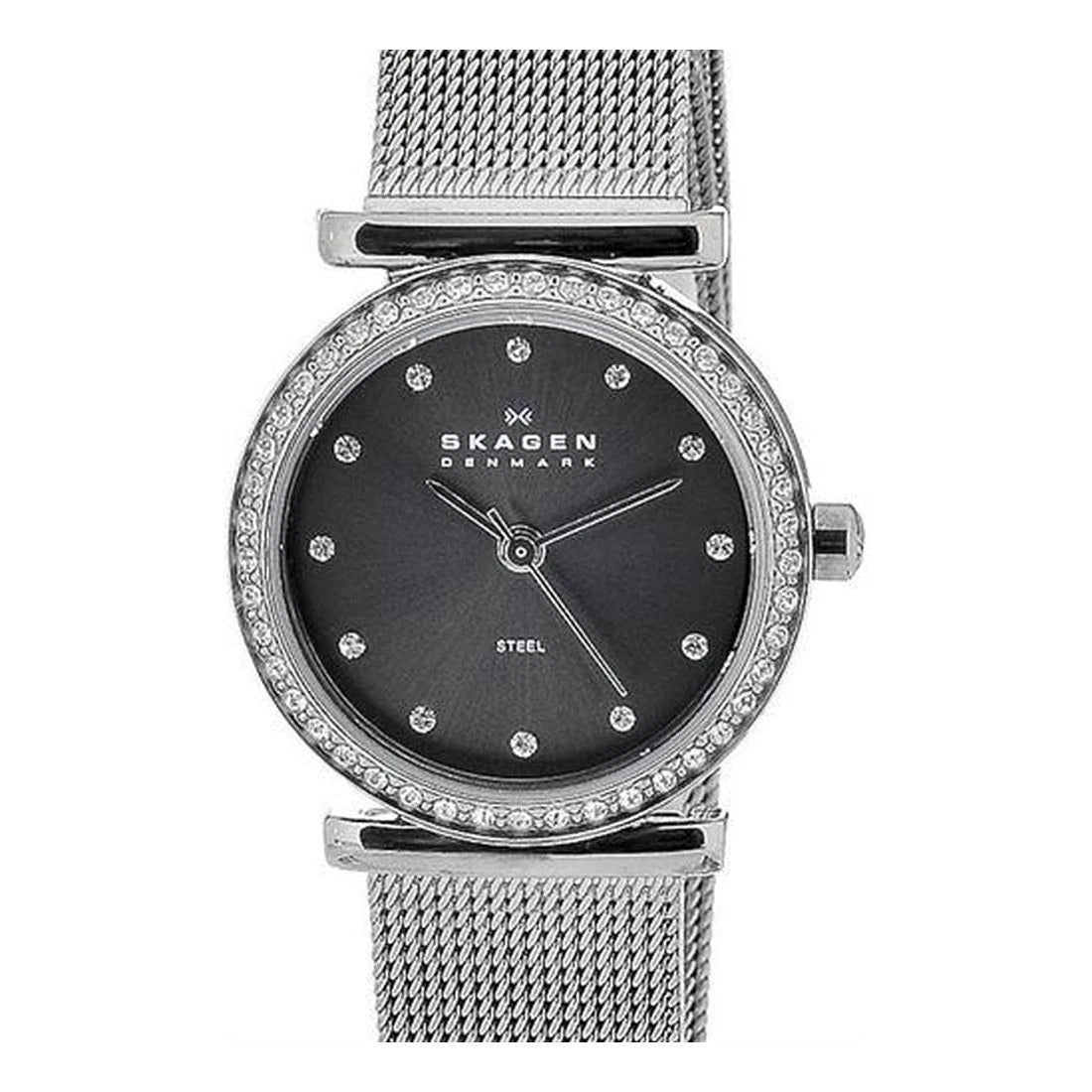 Skagen Studio Women's Black Dial Stainless Steel Bracelet Quartz Watch 108SMM