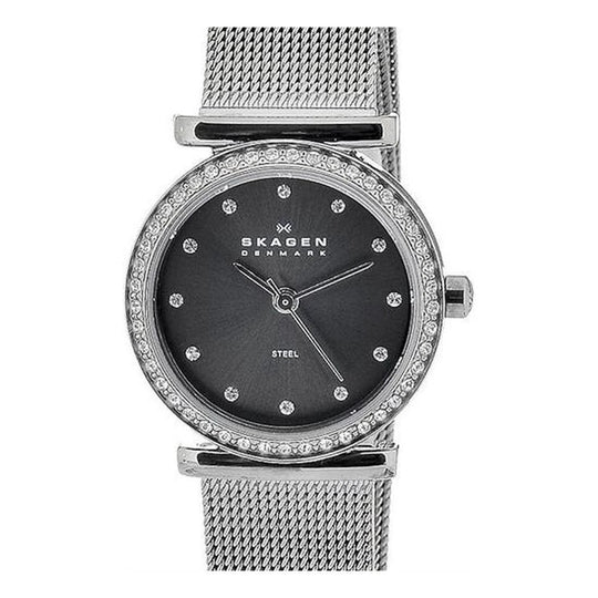 Skagen Studio Women's Black Dial Stainless Steel Bracelet Quartz Watch 108SMM