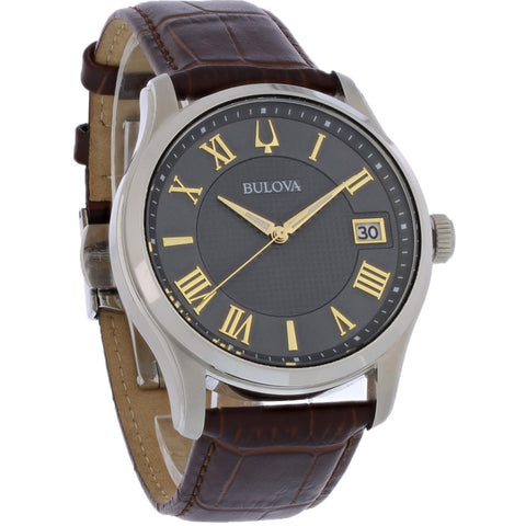 Bulova Wilton  Men's Brown Strap Quartz Watch - 96B389