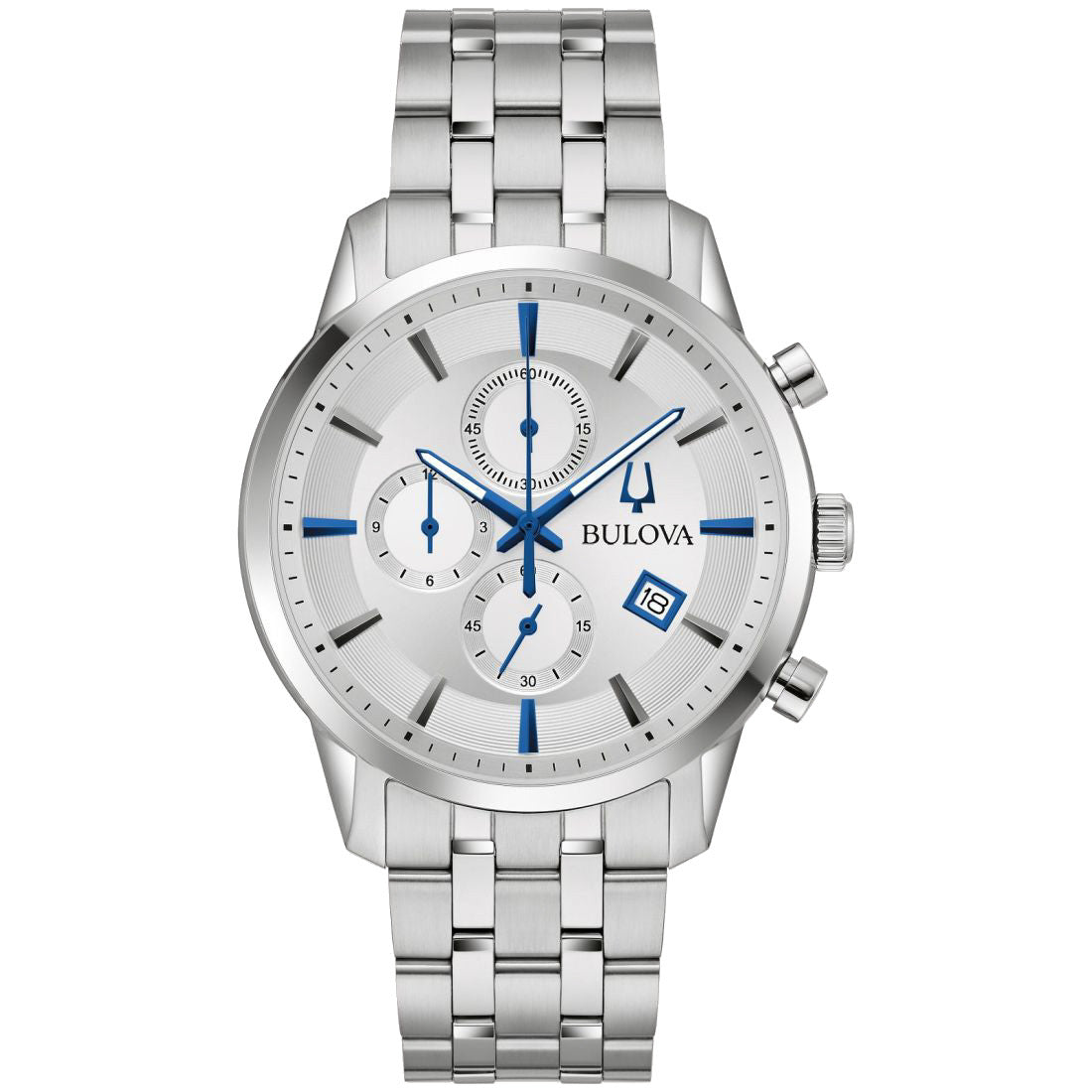 Bulova Sutton Collection Men's Silver-tone Bracelet Quartz Watch - 96B404