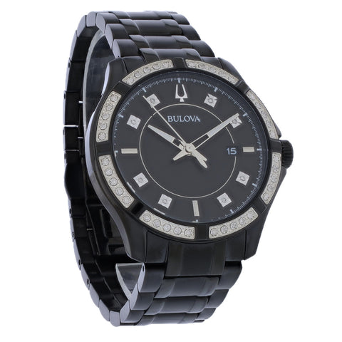 Bulova Men's Black Bracelet Quartz Watch - 98E116