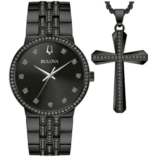 Bulova Classic Box Set Men's Black Bracelet Quartz Watch - 98K116