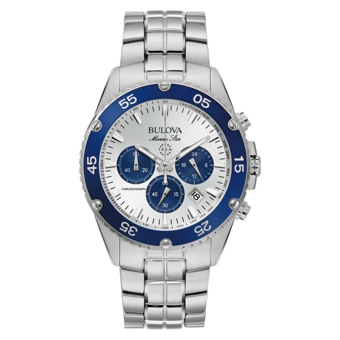 Bulova Marine Star Men's Silver-tone Bracelet Quartz Watch - 98B423