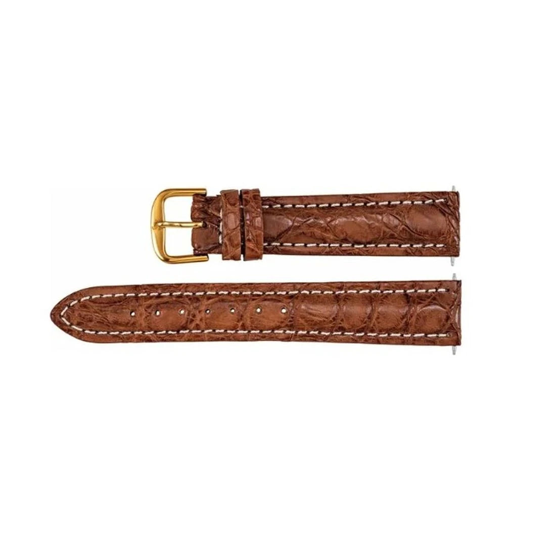 Stuller Tan Matte Sport 18mm Genuine Crocodile Padded Watch Strap 12-199