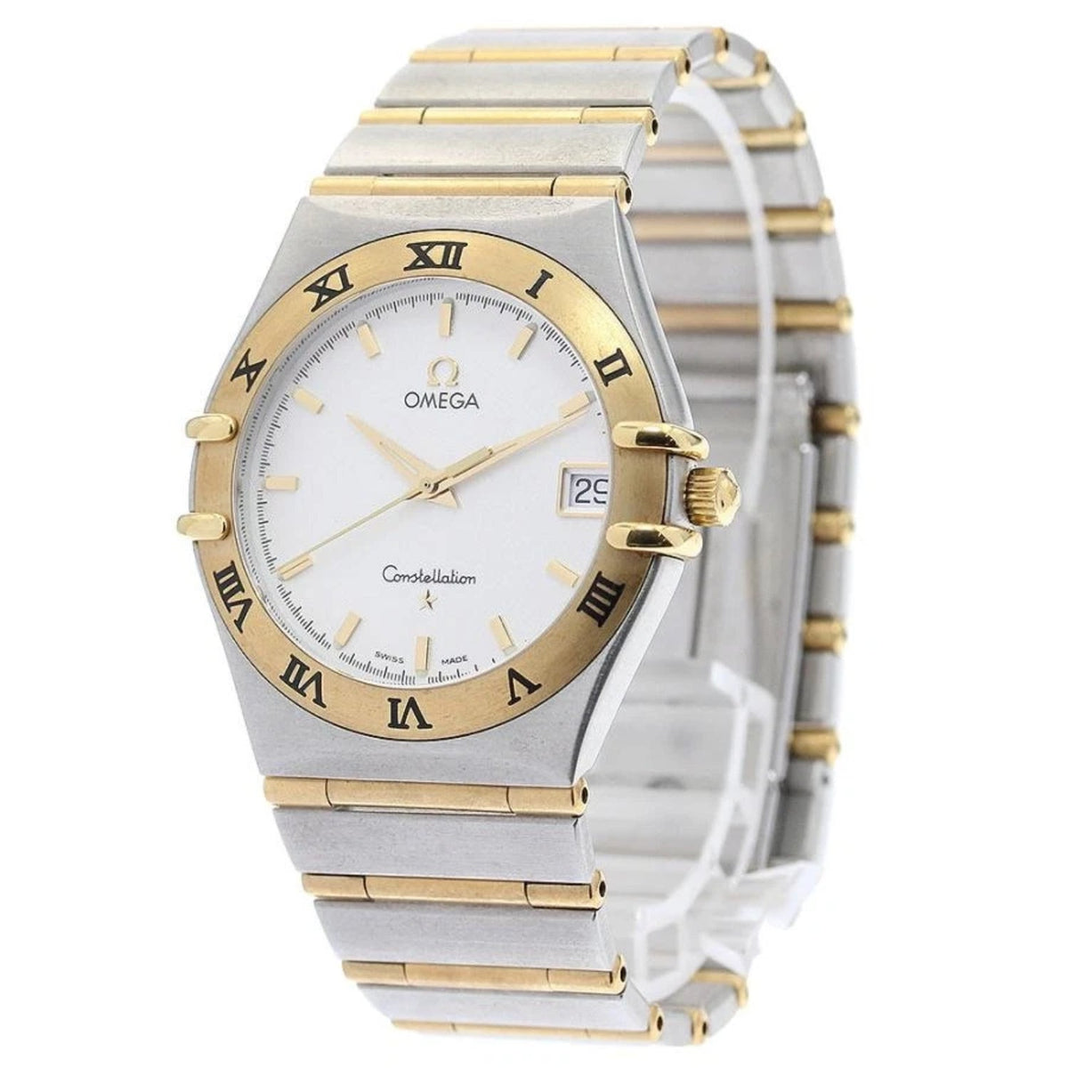 Omega Women&#39;s 1202.30.00 Two-tone (Silver-tone and Yellow Gold-tone) 18kt Yellow Gold and Stainless Steel Watch