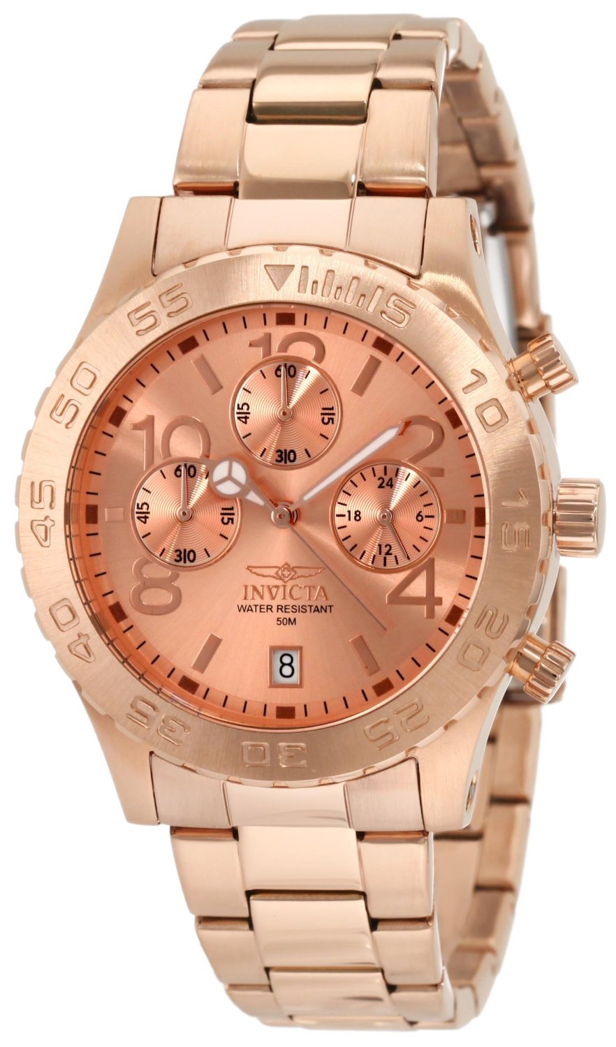 Invicta Men's 1271 Specialty  Quartz Chronograph Rose Gold Dial Watch