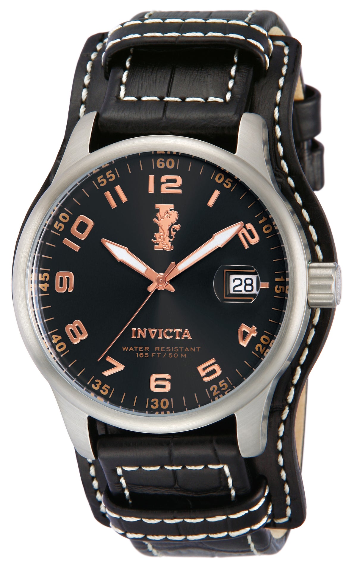 Invicta Men's 12975 I-Force Quartz 3 Hand Black Dial Watch