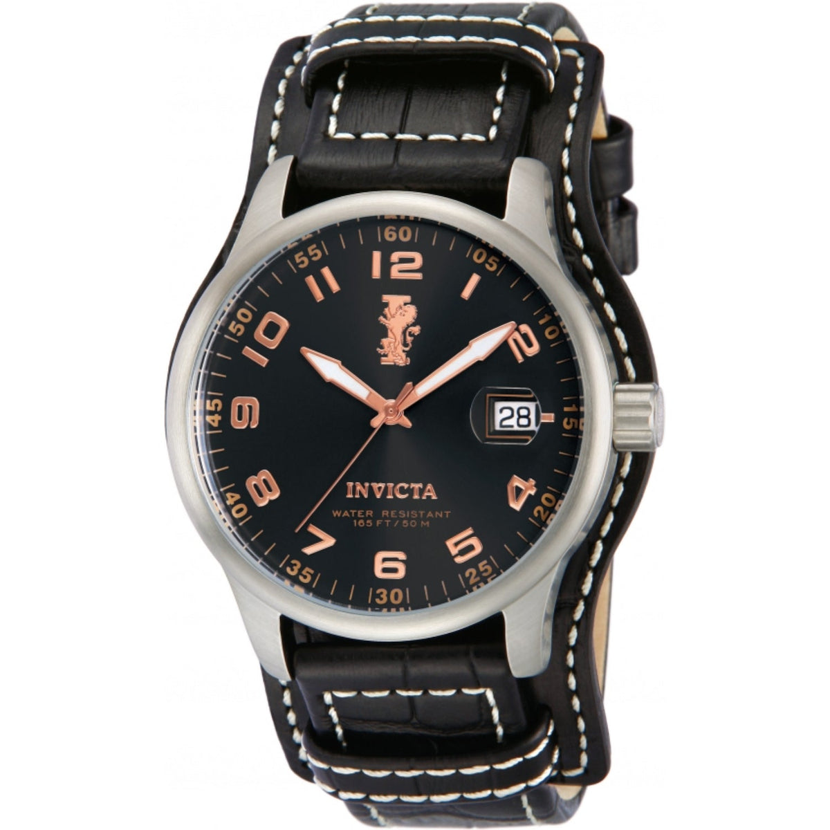 Invicta Men&#39;s 12975 Black Leather Watch
