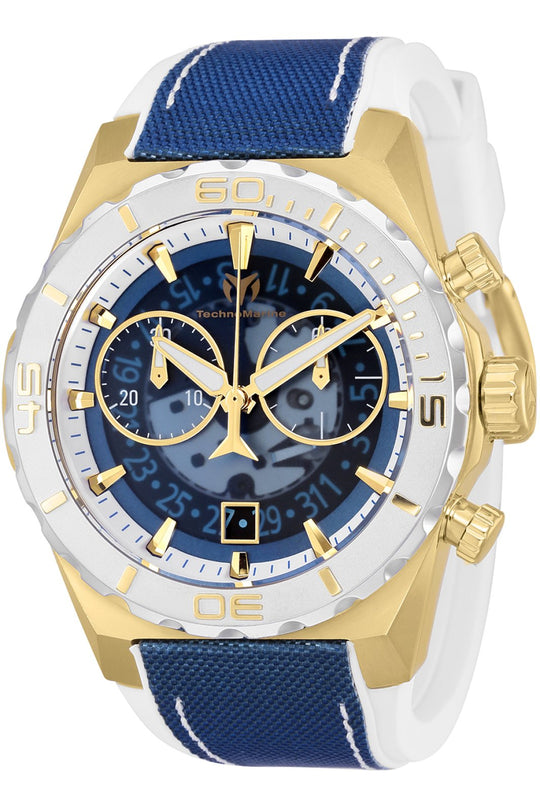 Techomarine Men's TM-519007 Reef Shark Quartz Chronograph Blue, Transparent Dial Watch