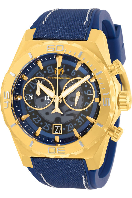 Technomarine Men's TM-519009 Reef Quartz Chronograph Transparent, Blue Dial Watch