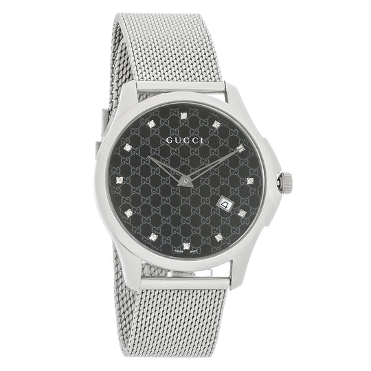 Gucci G-Timeless Men's Silver-tone Bracelet Quartz Watch - YA126311