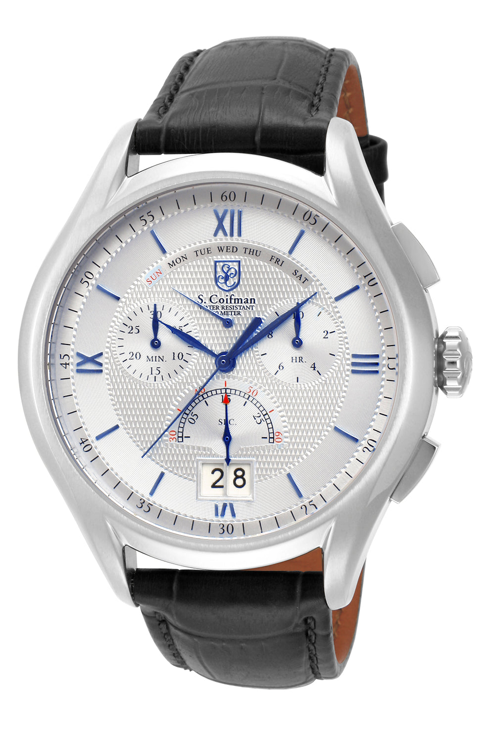 S.Coiffman Men's SC0322 Heritage Quartz Chronograph Silver Dial Watch