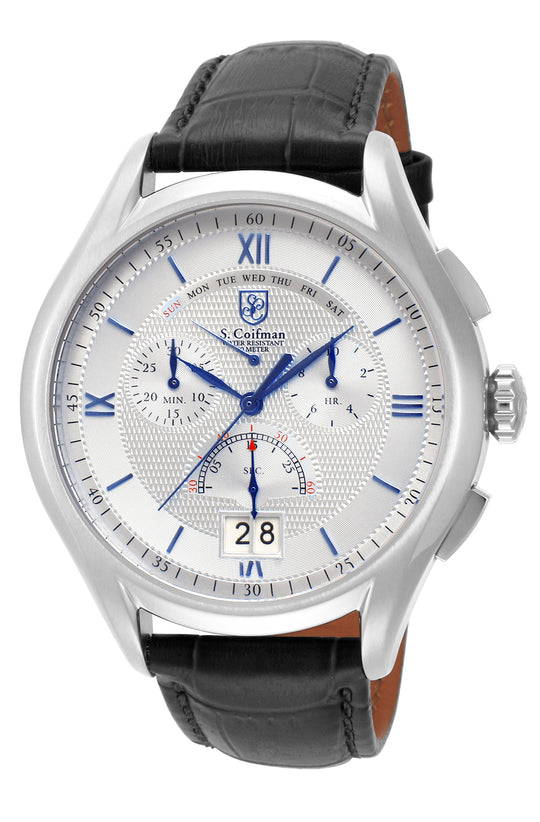 S.Coiffman Men's SC0322 Heritage Quartz Chronograph Silver Dial Watch