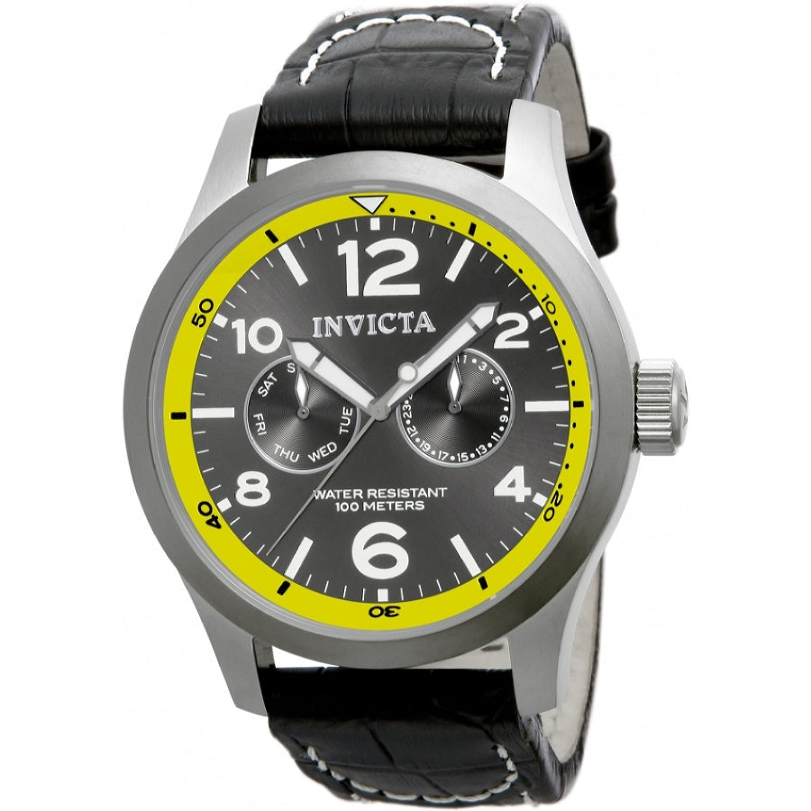 Invicta Men's 14141 Black Leather Watch