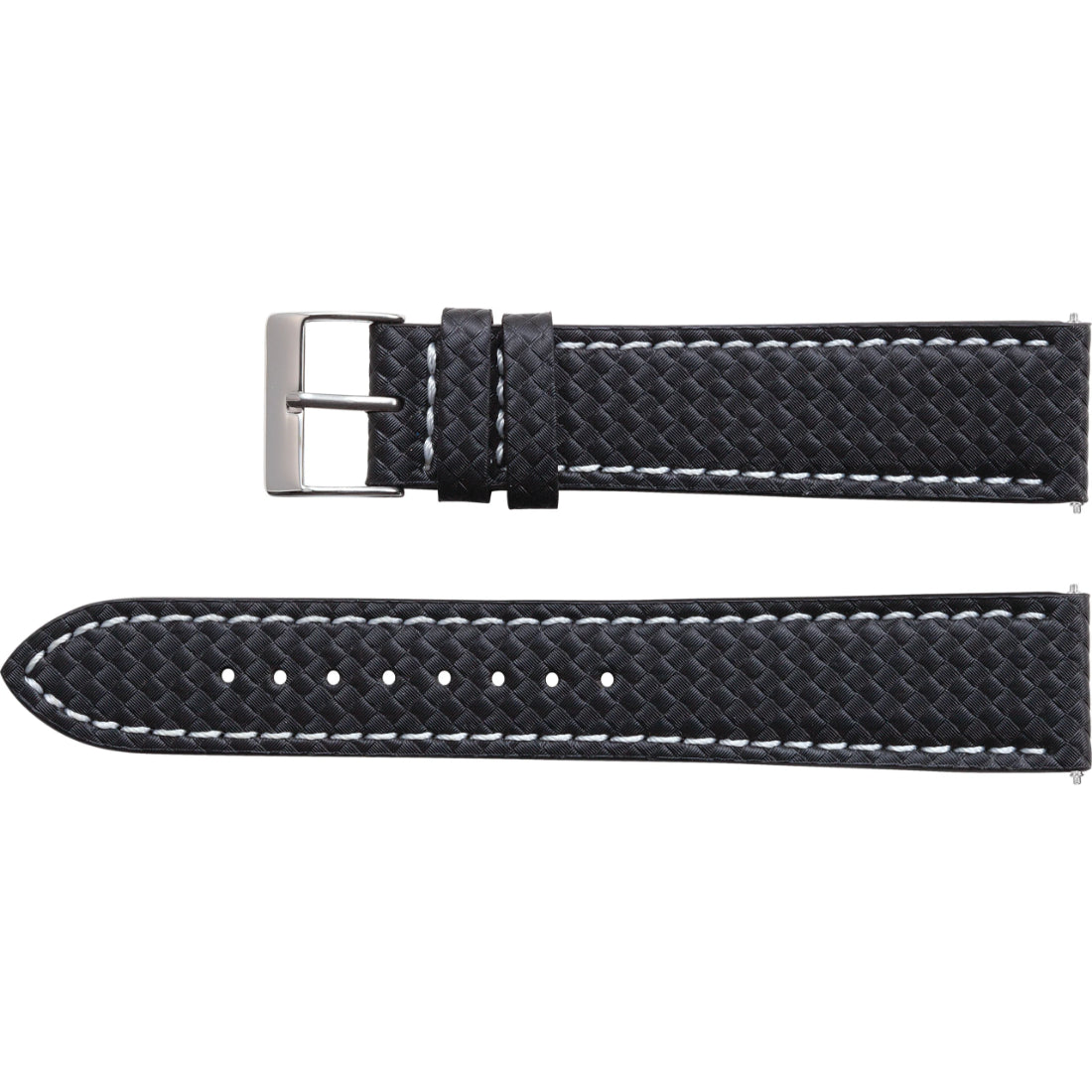 18 mm Regular Black Flat Genuine Lizard Grain Watch Band