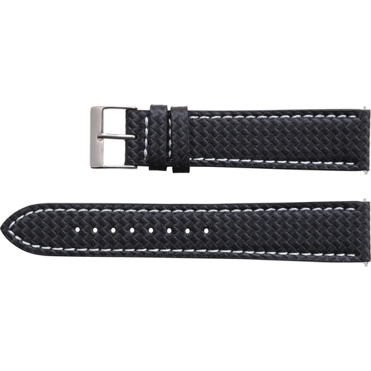 18 mm Regular Black Flat Genuine Lizard Grain Watch Band