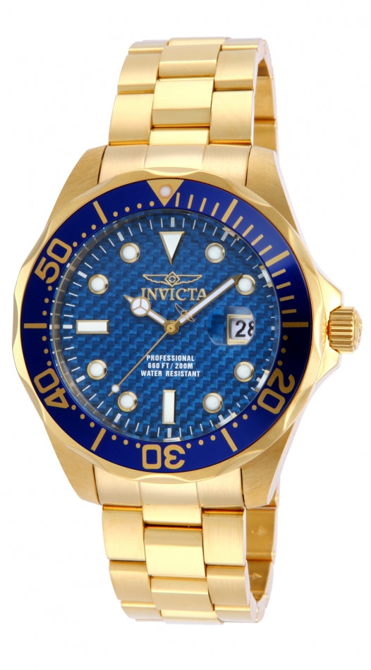 Invicta Men's 14357 Pro Diver  Quartz 3 Hand Blue Dial Watch