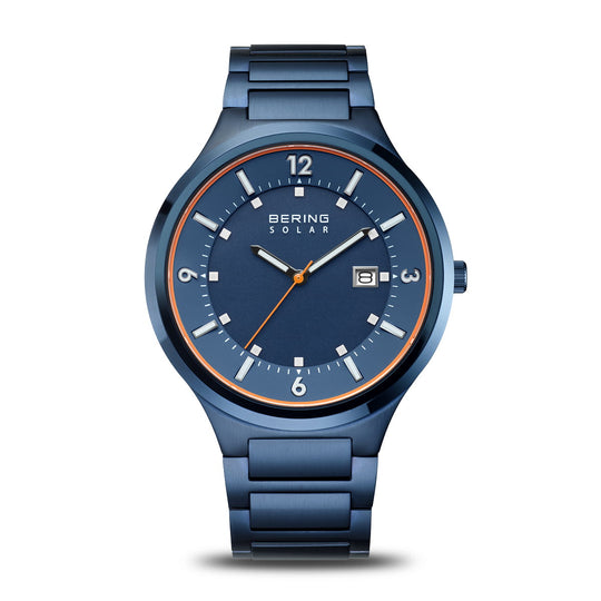 Bering Solar Collection Men's Blue Bracelet Quartz Watch - 14442-797