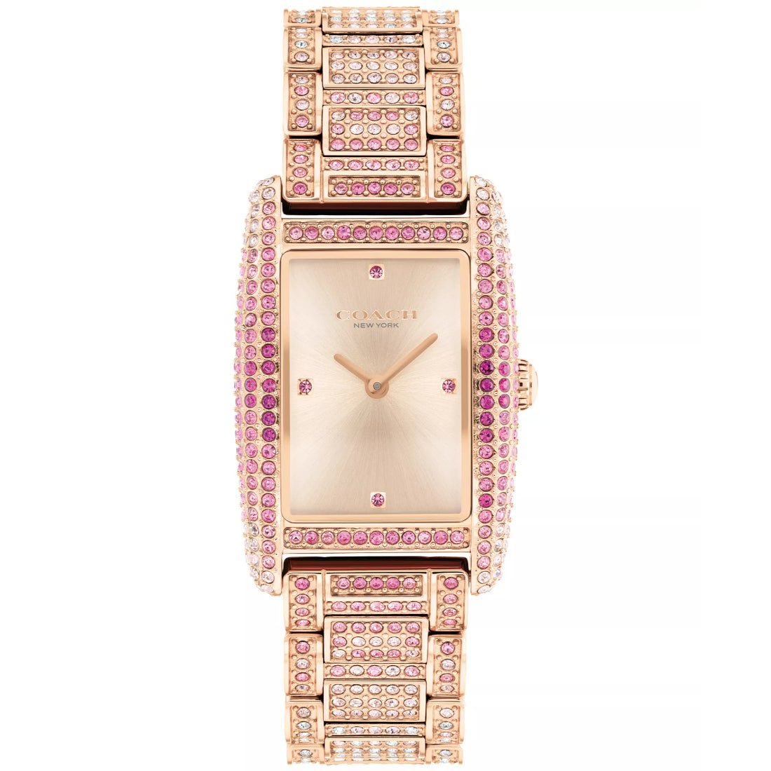 Coach Reese Women's Carnation Gold-tone with Pink Crystals Bracelet Quartz Watch - 14504414