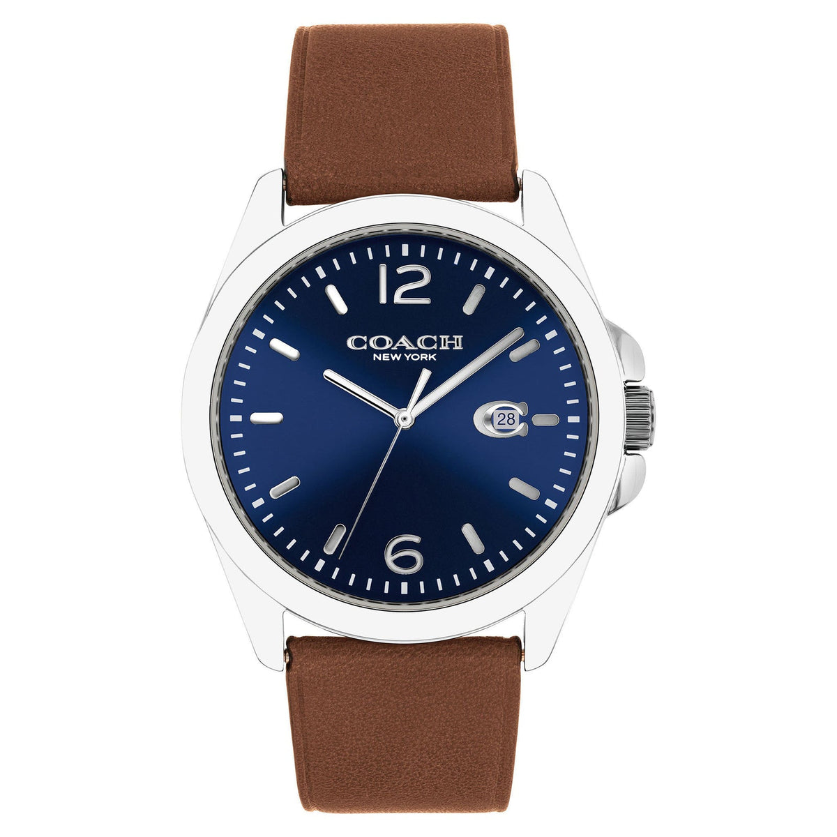 Coach Greyson Men's Brown Strap Quartz Watch - 14602585