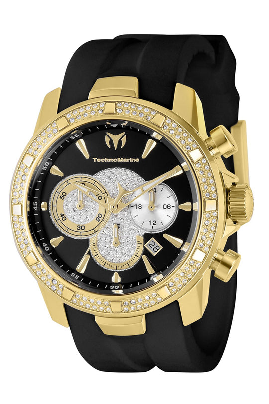 Technomarine Men's TM-621011 UF6 Quartz 3 Hand Black Dial Watch