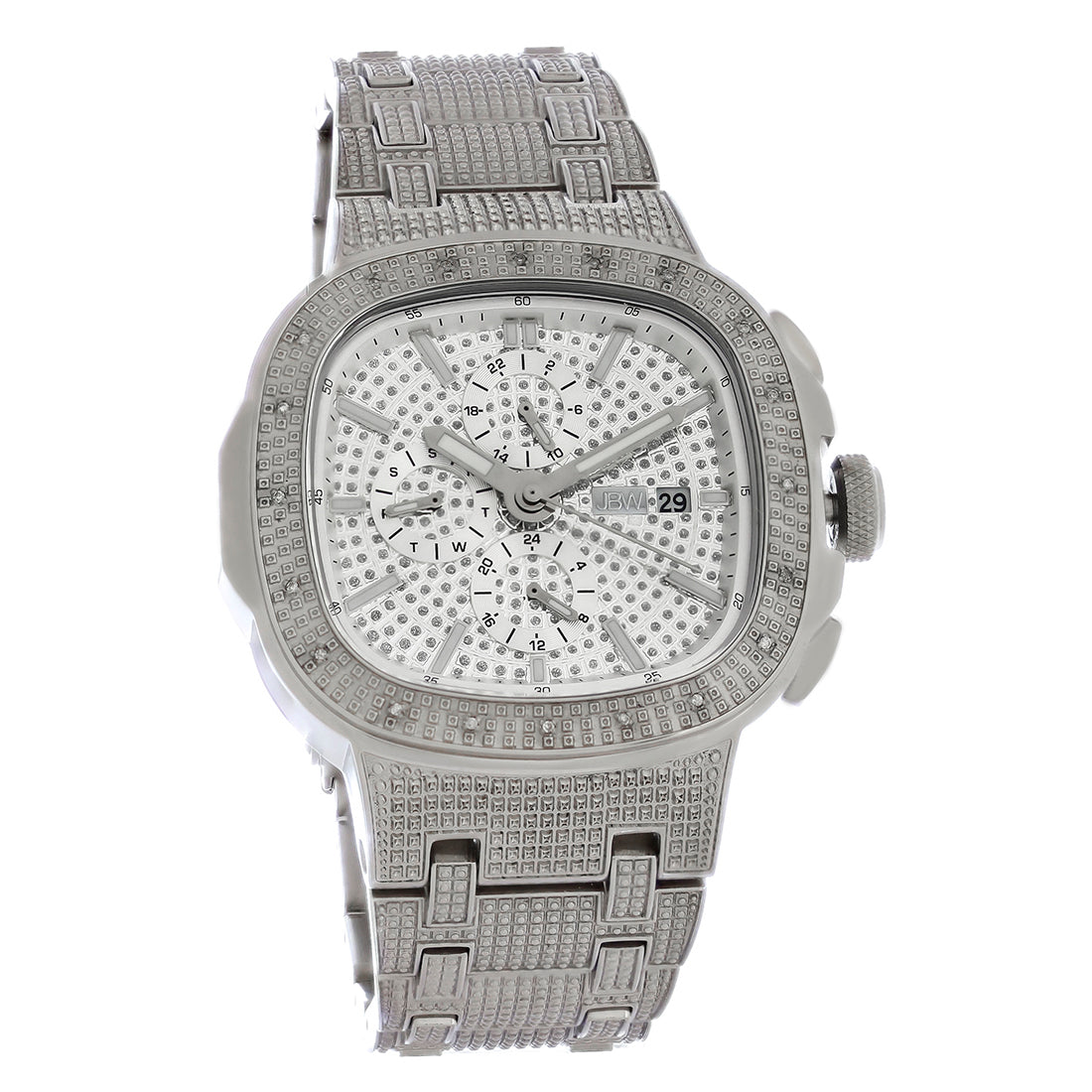 JBW Heist Men's Silver-tone Bracelet Quartz Watch - J6380D