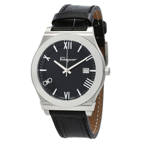 Salvatore Ferragamo Gancini Men's Black Strap Quartz Watch - SFKM00223