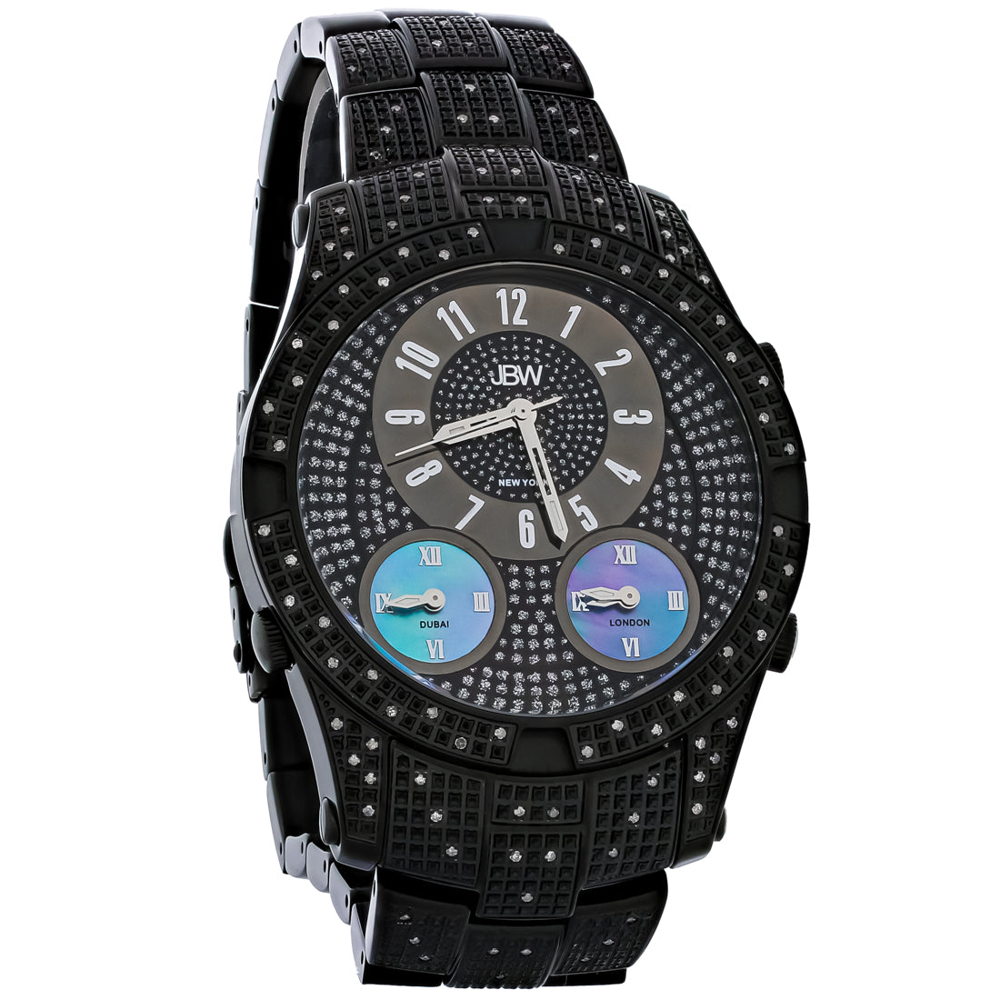 JBW Jet Setter III Men's Black Ion-plated Bracelet Quartz Watch - J6348D