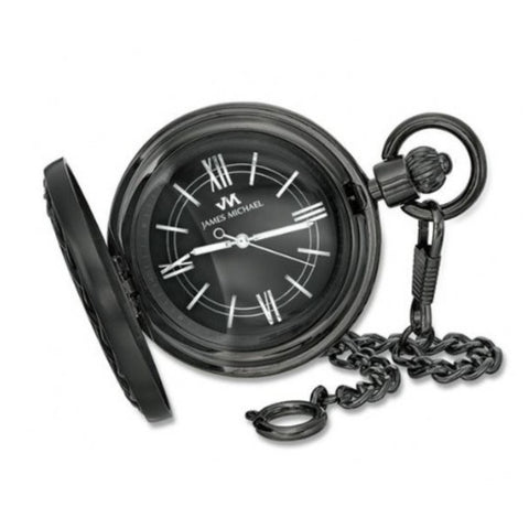 James Michael Men's Hand-Wind Black Dial Pocket Watch - PQA181135