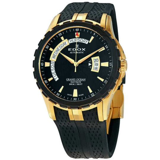 Edox Grand Ocean Men's Black Strap Automatic Watch - 83006 357JNC NID