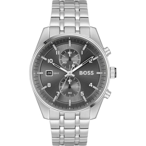 Hugo Boss Skytraveller Men's Silver-tone Bracelet Quartz Watch - 1514151