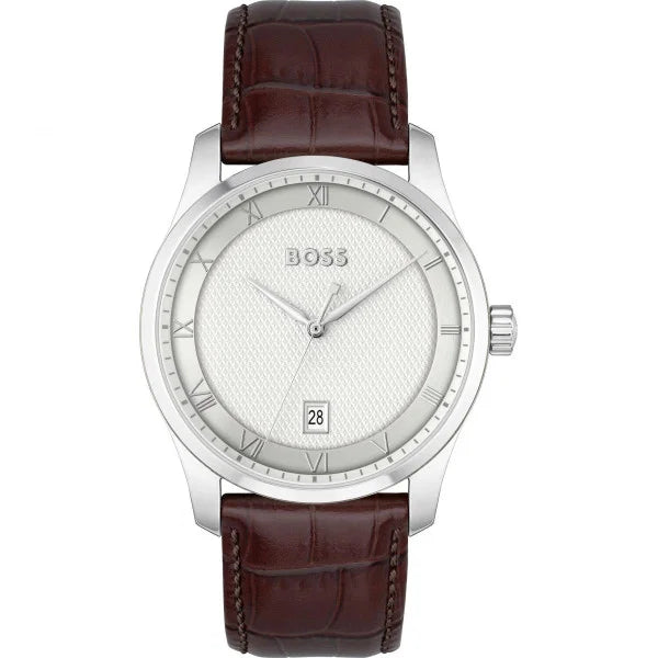 Hugo Boss Principle Men's Brown Strap Quartz Watch - 1514114