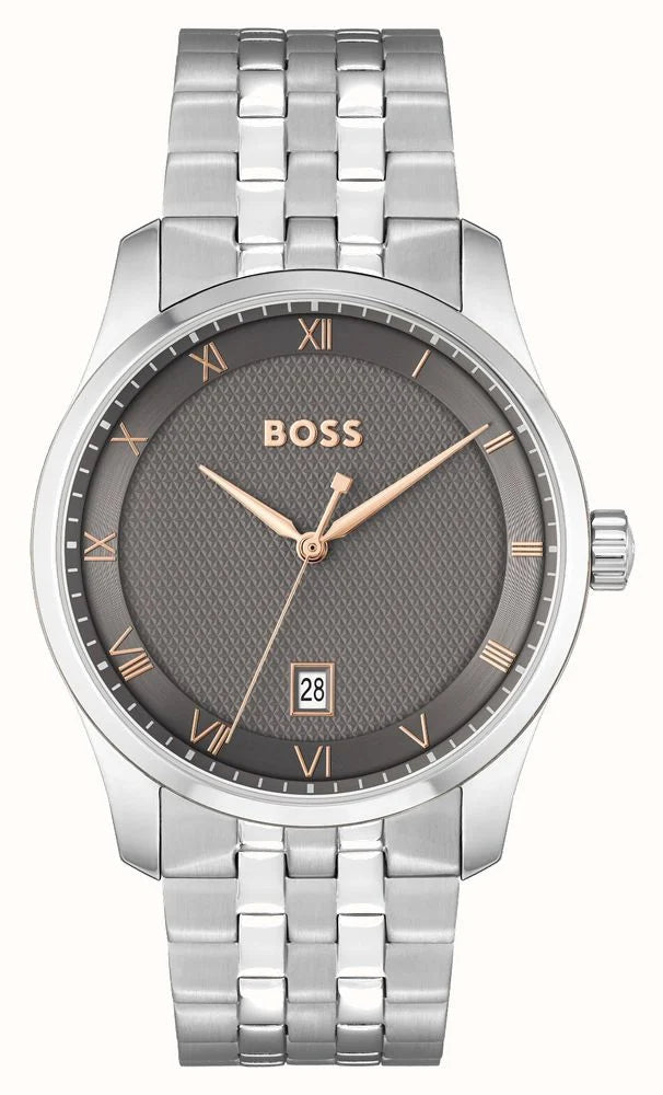 Hugo Boss Principle Men's Silver-tone Bracelet Quartz Watch - 1514116