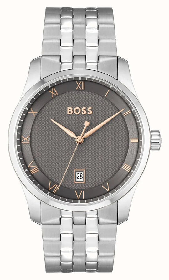 Hugo Boss Principle Men's Silver-tone Bracelet Quartz Watch - 1514116