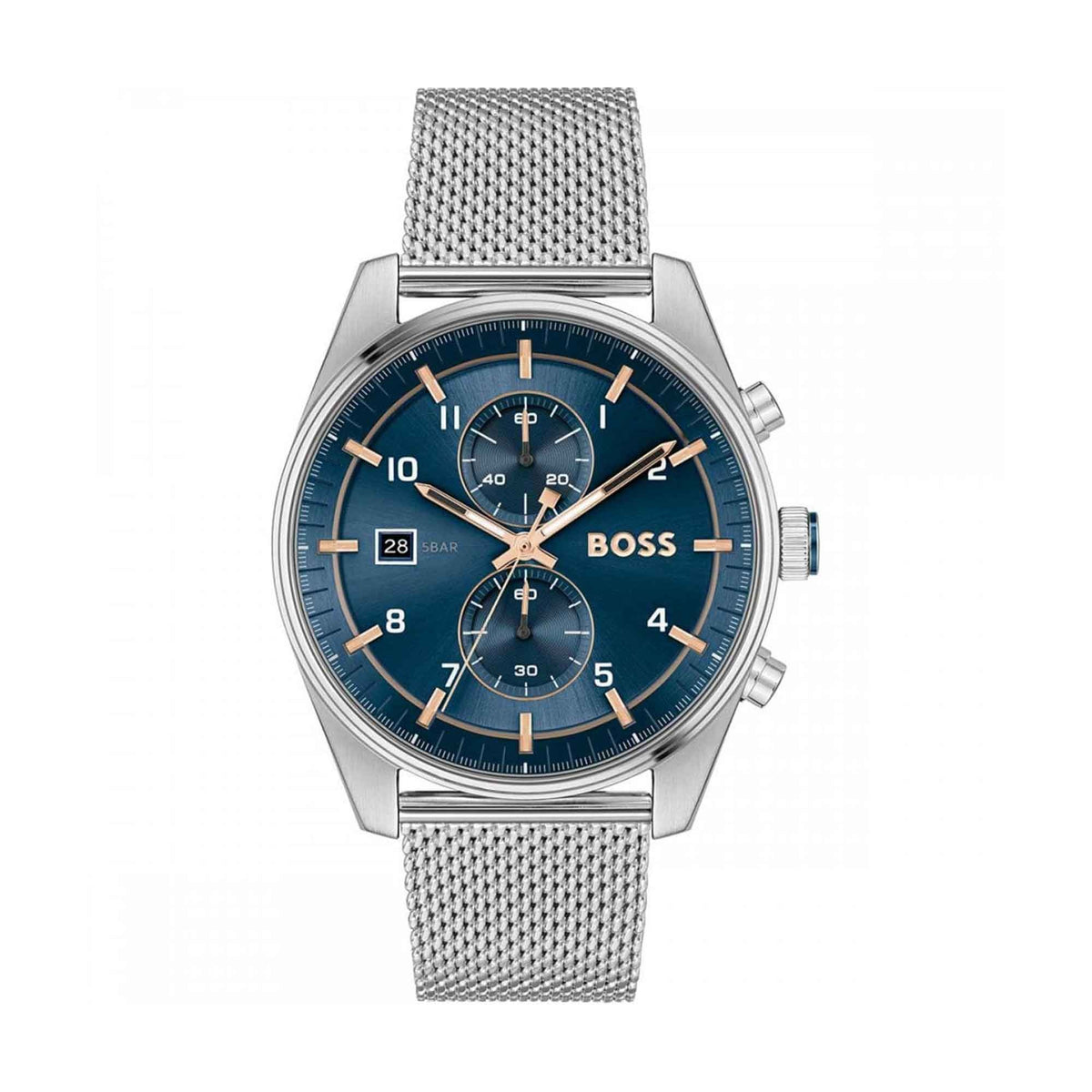 Hugo Boss Skytraveller Men's Silver-tone Bracelet Quartz Watch - 1514149