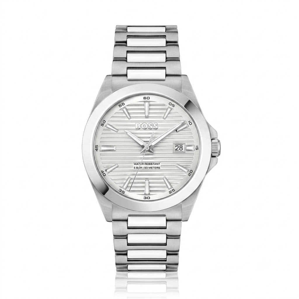 Hugo Boss Strike Men's Silver Bracelet Quartz Watch - 1514176
