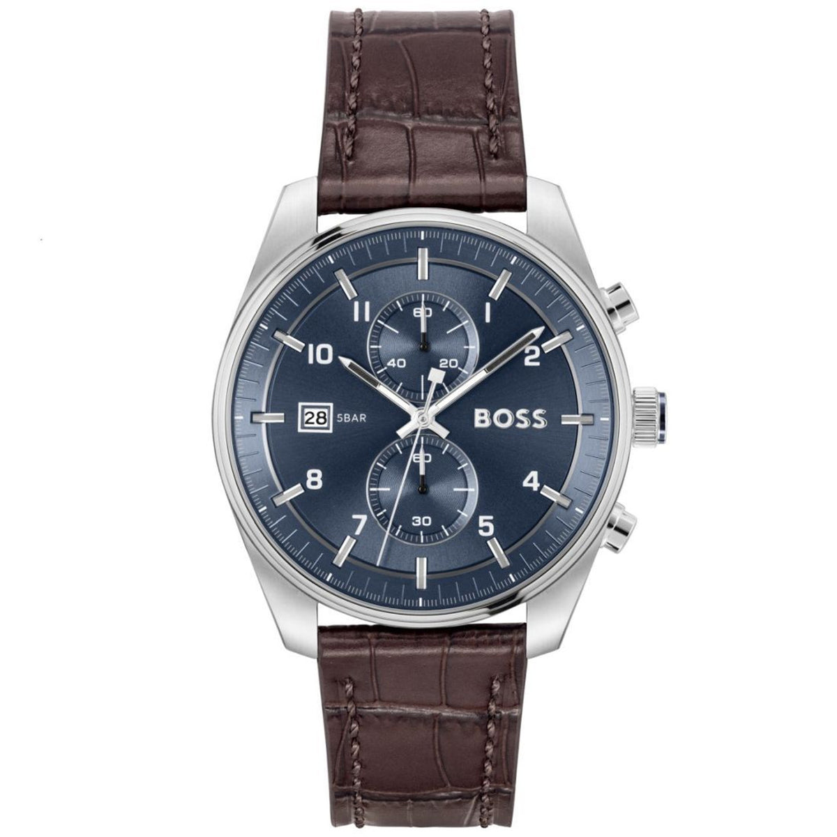 Hugo Boss Skytraveller Men's Brown Strap Quartz Watch - 1514194