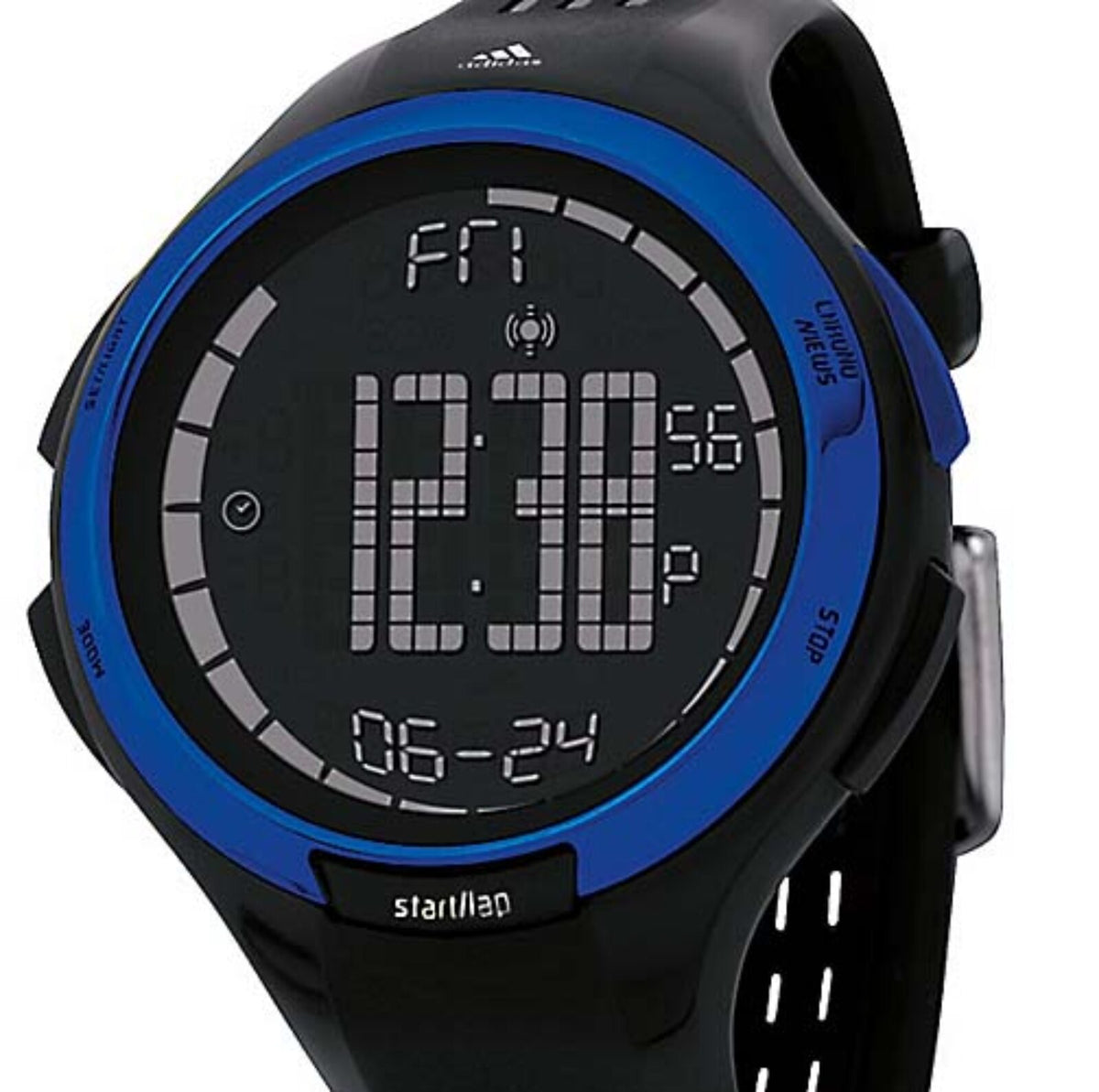 Adidas Response XL Digital Unisex Black with Blue accents Strap Quartz Watch - ADP9002