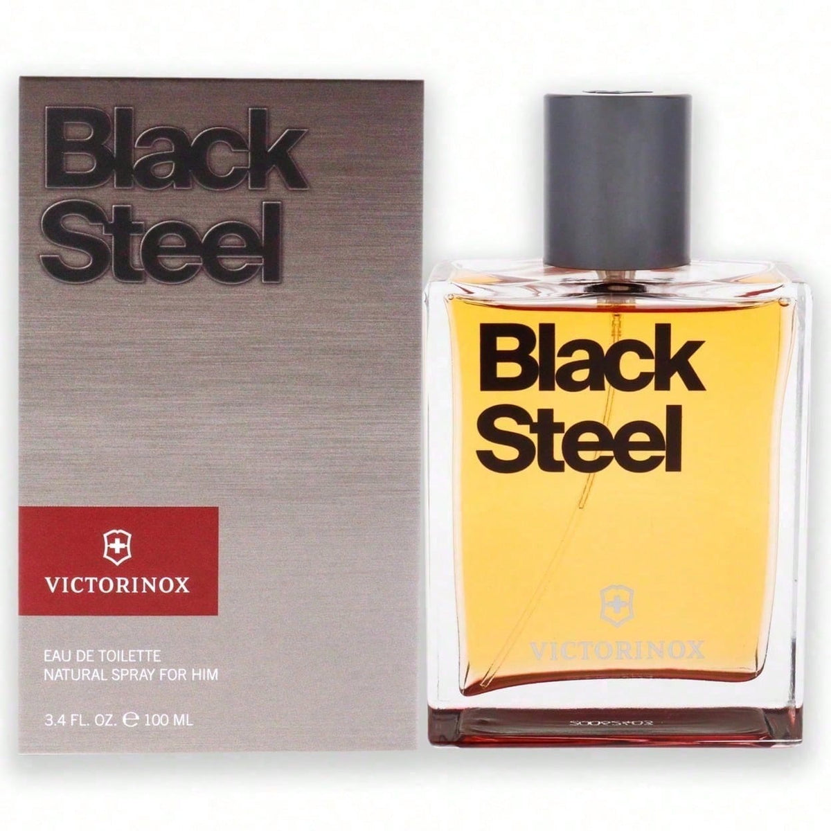 Victorinox Swiss Army Black Steel Eau De Toilette Spray 3.4 OZ (100 ml) For Men