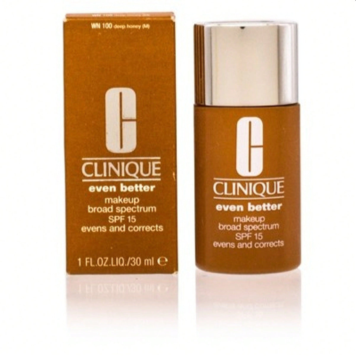 Clinique Even Better Wn 100 Deep Honey Foundation 1.0 OZ (30 ml) - Evens And Corrects. Spf 15, Warm Neutral Undertone
