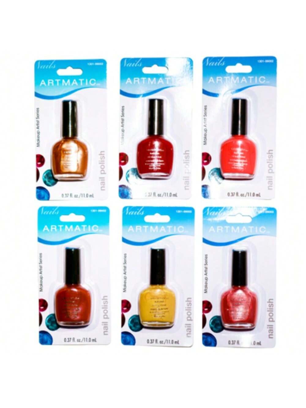 ARTMATIC/PRO SALON NAIL POLISH 72 PCS ASSORTED COLORS 0.37 OZ (11 ML)