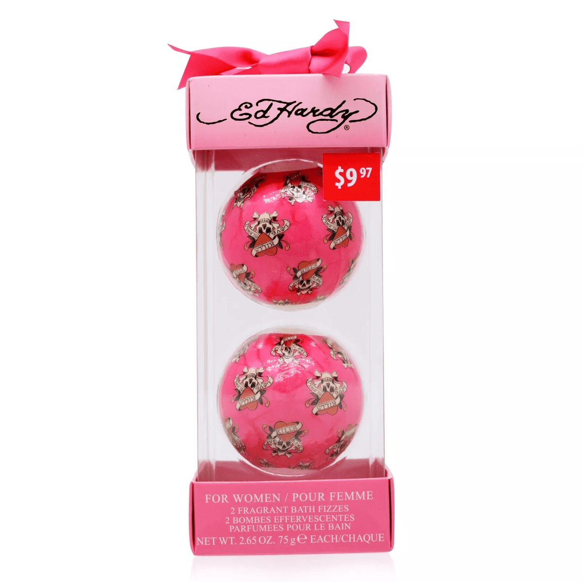 Christian Audigier Ed Hardy 2 Fragrant Bath Fizzes Set - In Display Box For Women