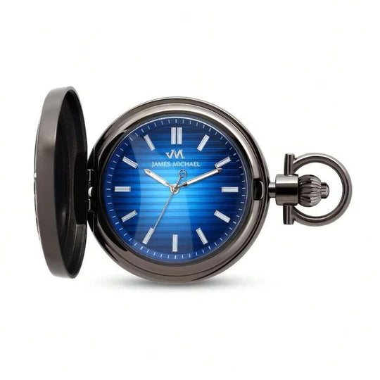 James Michael Men's Hand-Wind Blue Dial Pocket Watch - PQA011134