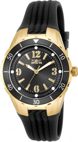 Invicta Women's 17486 Angel Quartz 3 Hand Black Dial Watch