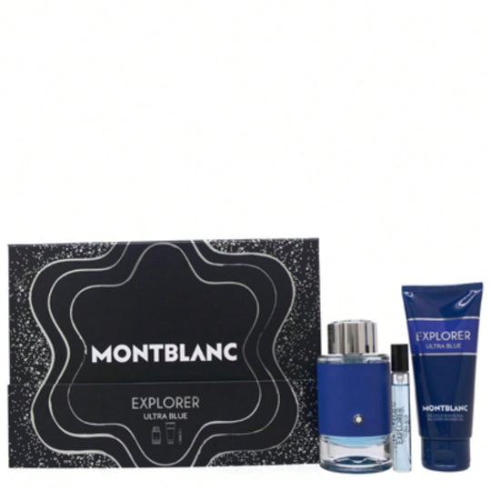 Mont Blanc Explorer Ultra Blue 3 Pc Set - In Gift Box For Men