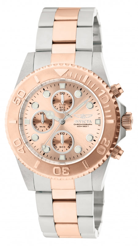 Invicta Men's 1775 Pro Diver Quartz 3 Hand Rose Gold Dial Watch