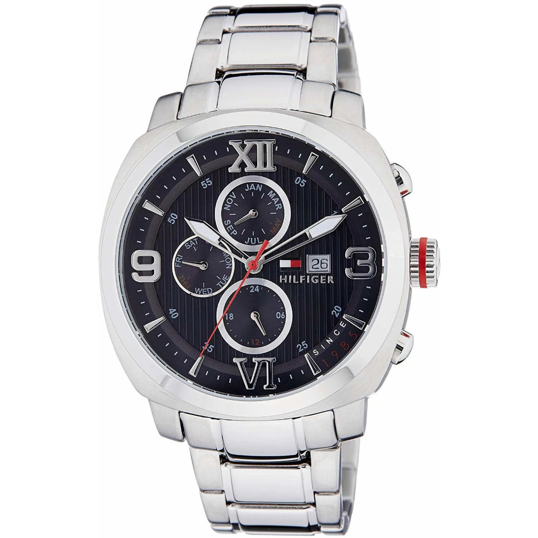 Tommy Hilfiger Fitz Men's Black Dial Stainless Steel Bracelet Quartz Watch 1790981
