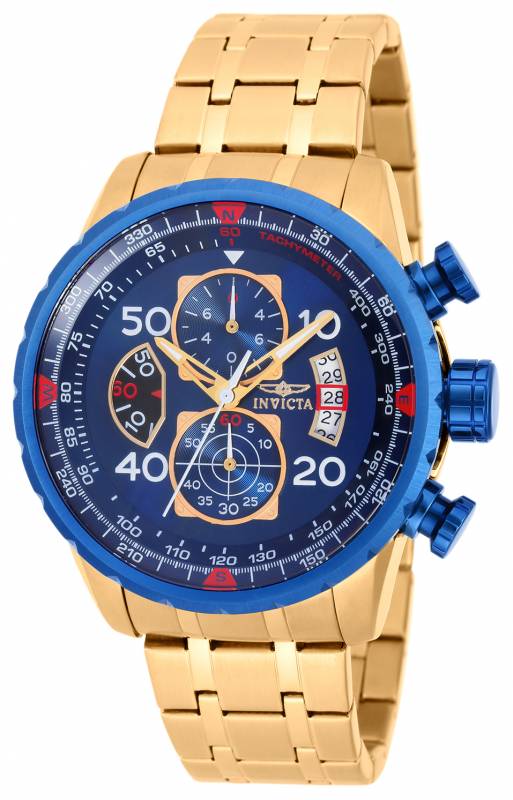 Invicta Men's 19173 Aviator  Quartz Chronograph Blue Dial Watch